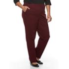Plus Size Croft & Barrow&reg; Twill Pull-on Pants, Women's, Size: 3xl, Red