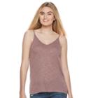 Juniors' Mudd&reg; Double V-neck Camisole, Girl's, Size: Xl, Beig/green (beig/khaki)