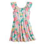 Girls 4-10 Jumping Beans&reg; Ruffled Neck Skater Dress, Size: 5, Brt Pink