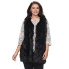 Plus Size Napa Valley Faux-fur Vest, Women's, Size: 3xl, Black
