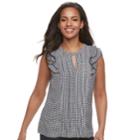 Women's Elle&trade; Pintuck Ruffle Top, Size: Xs, Oxford