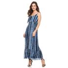 Women's Suite 7 Chevron Maxi Dress, Size: 12, Blue Other