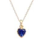 Tiara 14k Gold Over Silver Lab-created Sapphire Heart Crown Pendant, Women's, Size: 18, Blue