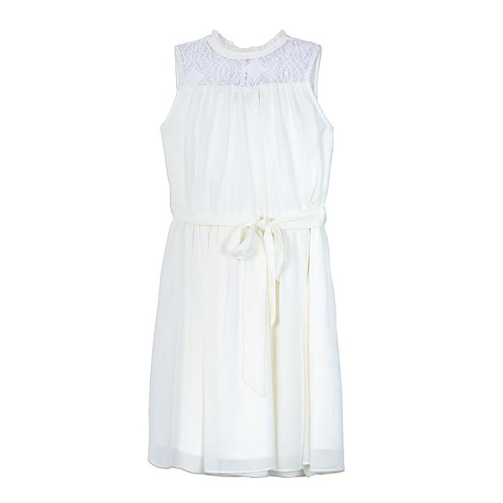 Girls 7-16 Iz Amy Byer Lace Highneck Dress, Size: 10, White Oth