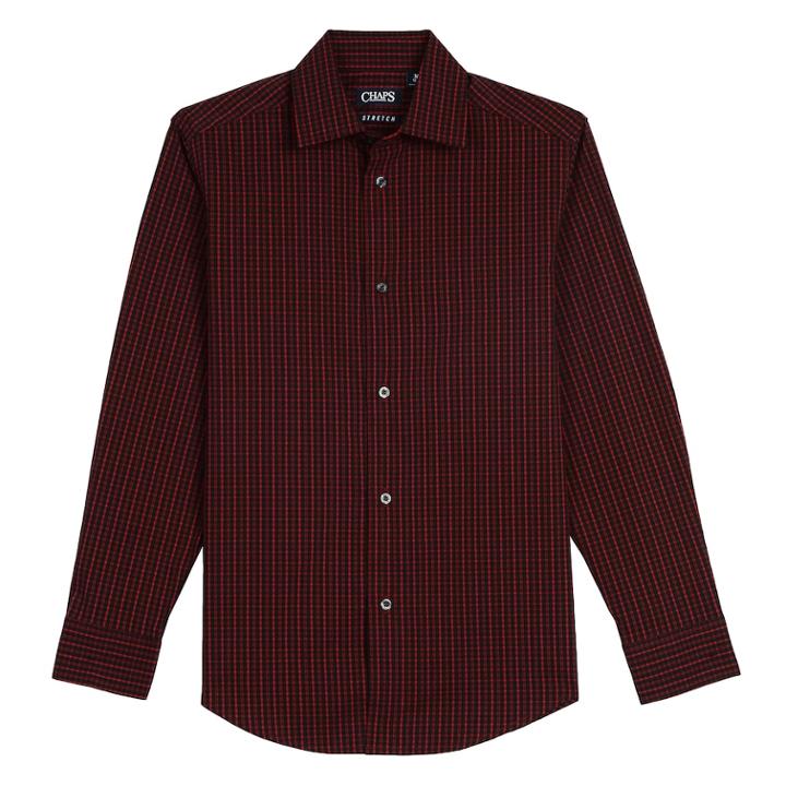 Boys 8-20 Chaps Plaid Button-down Shirt, Size: 10-12, Red