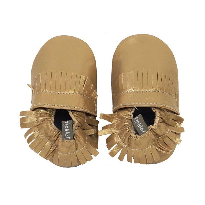 Baby Tommy Tickle Metallic Moccasin Crib Shoes, Infant Unisex, Size: 18-24month, Gold