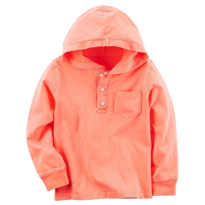 Boys 4-8 Carter's Hooded Henley Top, Boy's, Size: 4, Orange
