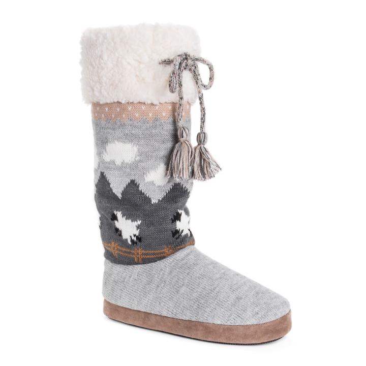 Women's Muk Luks Grace Boot Slippers, Size: Small, Dark Grey