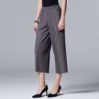 Women's Simply Vera Vera Wang Pleated Wide-leg Crop Pants, Size: Small, Dark Grey