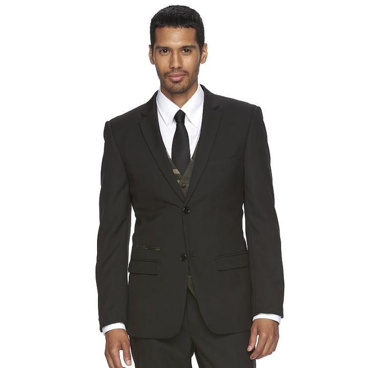 Men's Wd. Ny Slim-fit Black Suit Jacket, Size: Small, Oxford