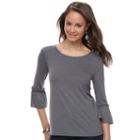 Juniors' So&reg; Ruffle Sleeve Tee, Teens, Size: Xs, Grey (charcoal)