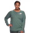 Plus Size Nike Vintage Crewneck Long Sleeve Top, Women's, Size: 1xl, Green