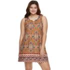 Juniors' Plus Size About A Girl Lace-up Swing Dress, Size: 1xl, Gold