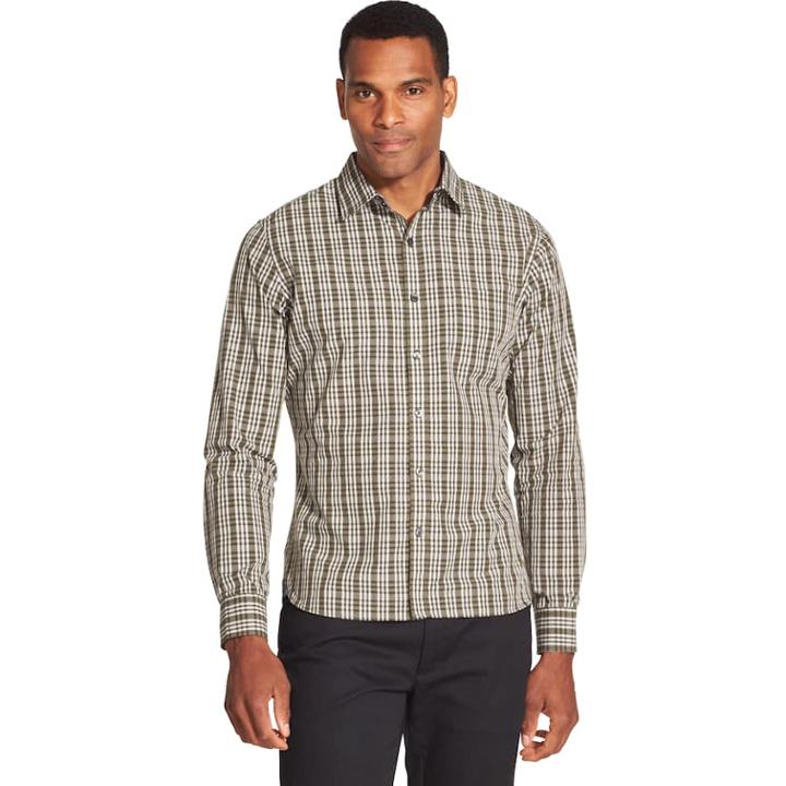 Men's Van Heusen Never Tuck Slim-fit Button-down Shirt, Size: Xl, Green