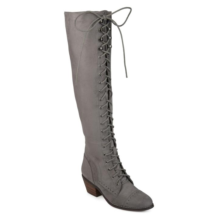 Journee Collection Bazel Women's Over-the-knee Boots, Size: Medium (7), Grey