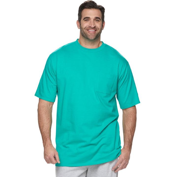 Big & Tall Champion Solid Pocket Tee, Men's, Size: L Tall, Green