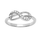 Sterling Silver 1/10-ct. T.w. Diamond Infinity Ring, Women's, Size: 8, White