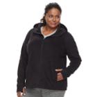Plus Size Tek Gear Microfleece Full-zip Hoodie Jacket, Women's, Size: 3xl, Black