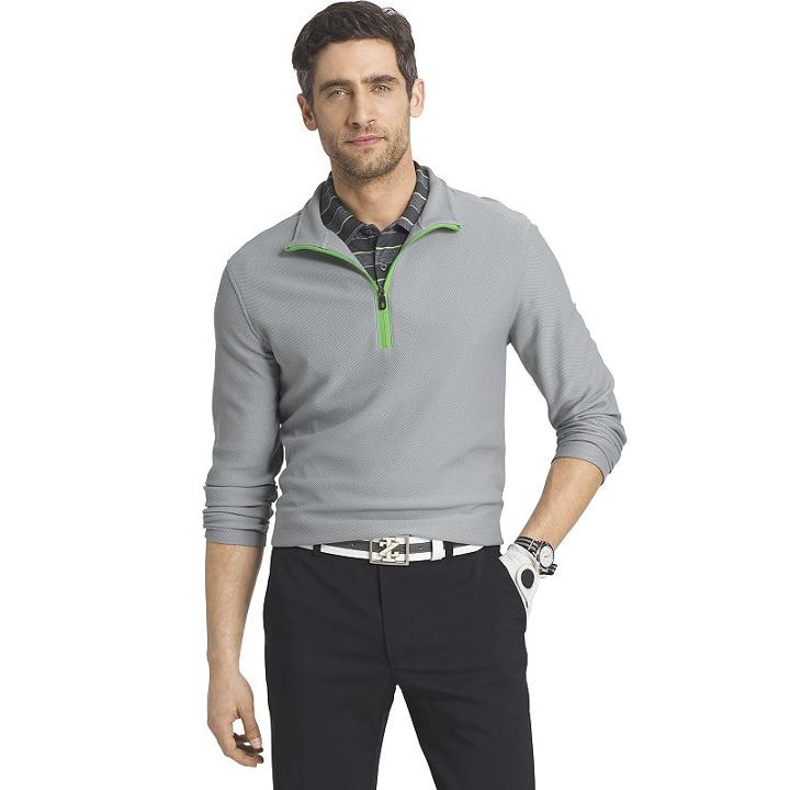 Men's Izod Classic-fit Performance Golf Quarter-zip Pullover, Size: Small, Dark Grey