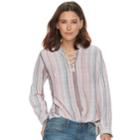 Women's Sonoma Goods For Life&trade; Lace-up Shirt, Size: Xxl, Light Pink