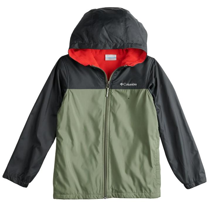 Boys 8-20 Columbia Maplecrest Lined Windbreaker, Size: Large, Med Green