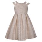 Girls 7-16 Bonnie Jean Sleeveless Rose Brocade Pleated Skirt Dress, Size: 8, Gold