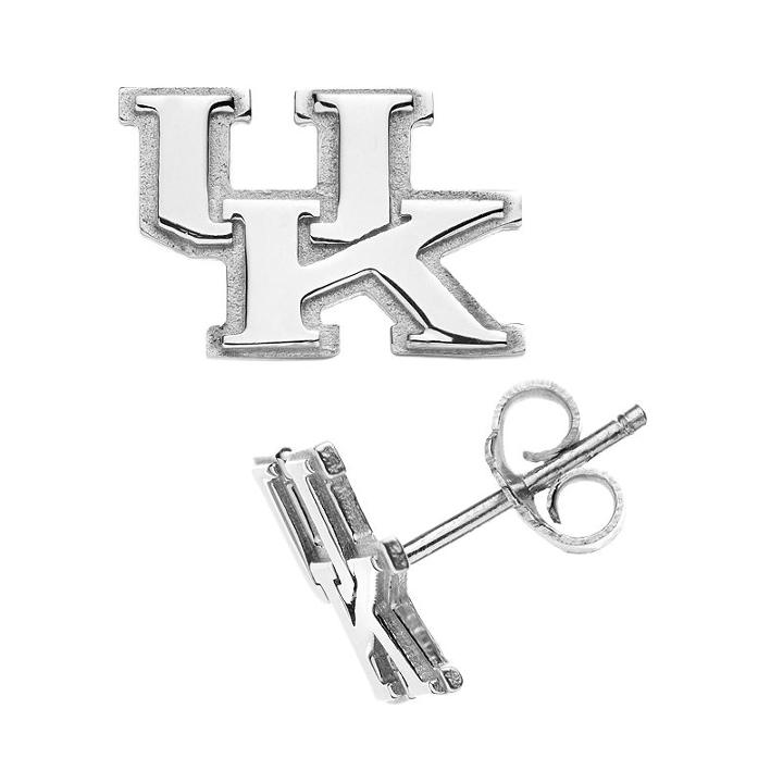 Dayna U Kentucky Wildcats Sterling Silver Logo Stud Earrings, Women's, Grey