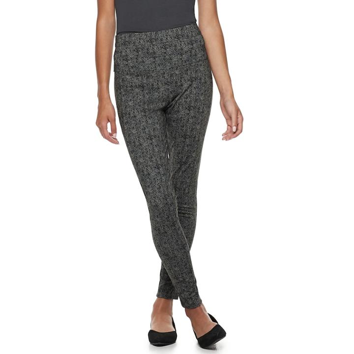 Juniors' Rewind High-waisted Ponte Leggings, Teens, Size: Large, Grey