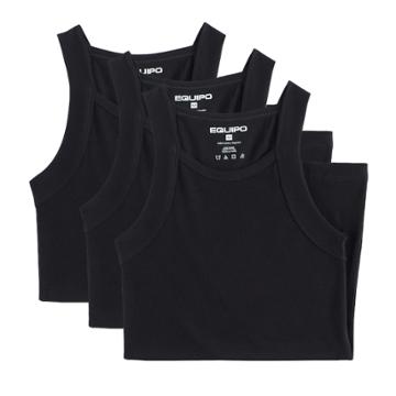 Men's Equipo 3-pack Solid Ribbed A-shirts, Size: Small, Black