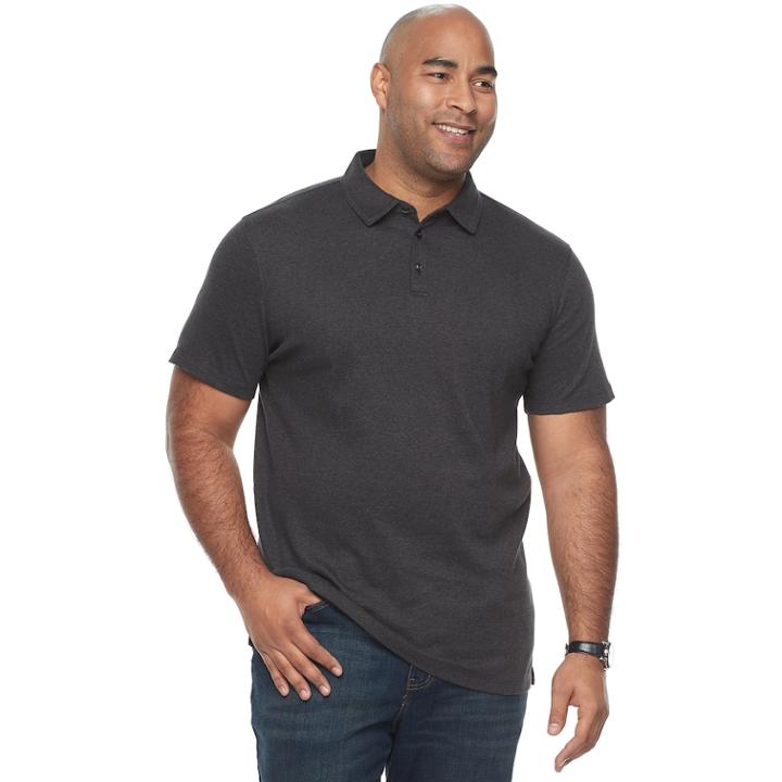 Big & Tall Apt. 9&reg; Core Interlock Heather Polo Shirt, Men's, Size: 3xb, Dark Grey