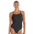 Women's Dolfin Team Solid V-2 Back Competitive One-piece Swimsuit, Size: 36 Comp, Black