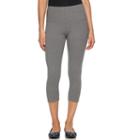 Women's Croft & Barrow&reg; Tummy Control Capri Leggings, Size: Large, Dark Grey