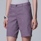 Women's Simply Vera Vera Wang Floral Jacquard Bermuda Shorts, Size: 16, Med Purple