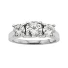 Forever Brilliant 14k White Gold 2-ct. T.w. Lab-created Moissanite 3-stone Ring, Women's, Size: 8