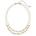 Lc Lauren Conrad Teardrop Double Strand Fringe Necklace, Women's, White