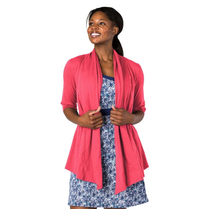 Women's Soybu Cabana Yoga Cardigan, Size: Small, Brt Pink