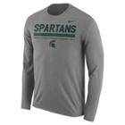 Men's Nike Michigan State Spartans Dri-fit Legend Staff Long-sleeve Tee, Size: Medium, Gray