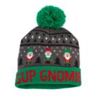 4-20 Holiday Light-up Pom-pom Hat, Dark Grey