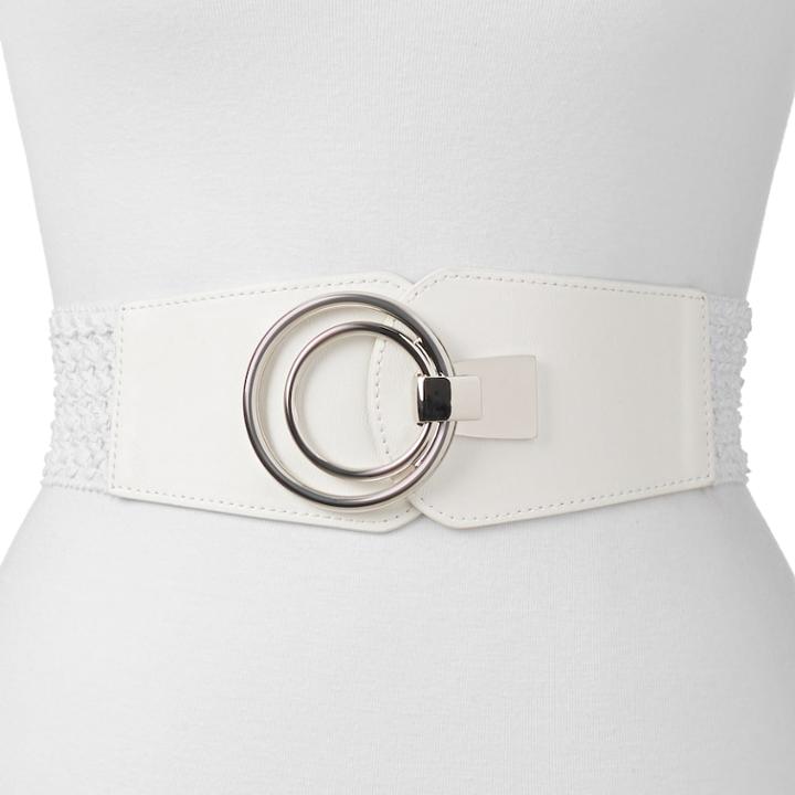 Women's Apt. 9&reg; Popcorn Stretch Belt, Size: L-xl, White
