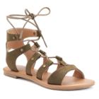 So&reg; Women's Lace-up Gladiator Sandals, Girl's, Size: 8, Green