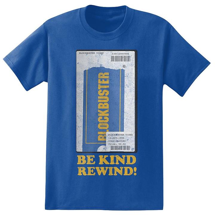 Big & Tall Blockbuster Vhs Tee, Men's, Size: 3xb, Light Blue