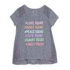 Girls 7-16 & Plus Size Harper & Elliott Lace Back High-low Hem Graphic Tee, Size: Medium, Grey (charcoal)