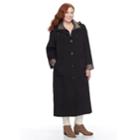 Plus Size Gallery Hooded Long Rain Jacket, Women's, Size: 2xl, Black