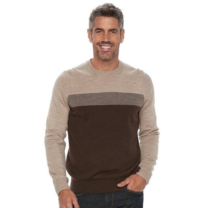 Men's Croft & Barrow&reg; Classic-fit Crewneck Sweater, Size: Xl, Dark Brown