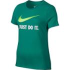 Women's Nike Just Do It Swoosh Crewneck Tee, Size: Xs, Green