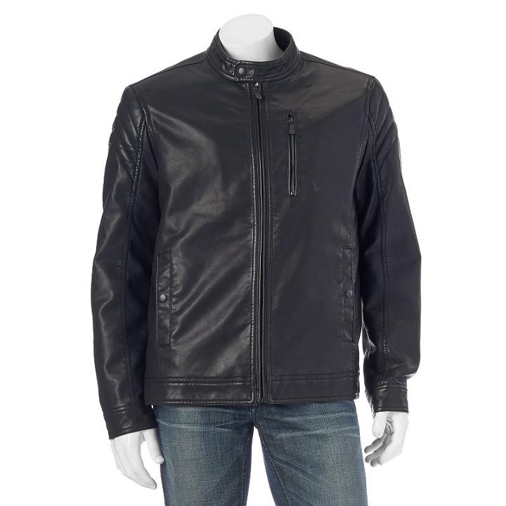 Big & Tall Apt. 9&reg; Modern-fit Faux-leather Jacket, Men's, Size: 3xl Tall, Black