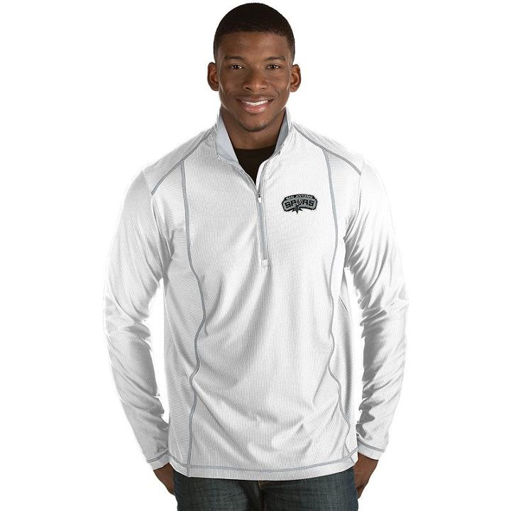 Antigua, Men's San Antonio Spurs Tempo Quarter-zip Pullover, Size: Xxl, White