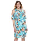 Plus Size Suite 7 Cold-shoulder Shift Dress, Women's, Size: 2xl, Teal Tropical