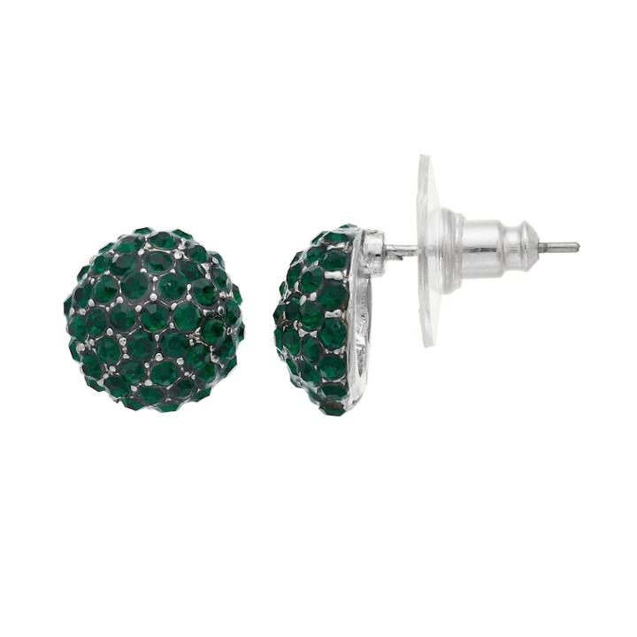 Green Fireball Dome Drop Earrings, Women's, Black