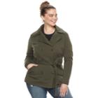 Juniors' Plus Size J-2 Double Breasted Coat, Teens, Size: 2xl, Dark Green